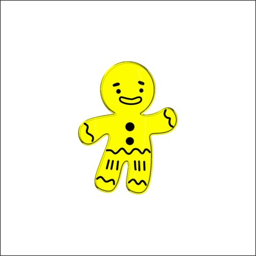 Топпер декоративный акриловый "Пряня" Золото 4х5 см ТСК221