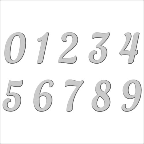 Топпер декоративный акриловый "Цифры боковые" Серебро 6,5 см ТСК359