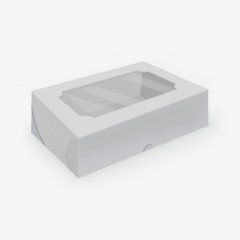 Коробка для зефира с окном белая 25х15х7 см КУ-210, 7904595