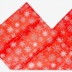 Бумага упаковочная Тишью "Снежинки" Красная 5 шт БТ-26