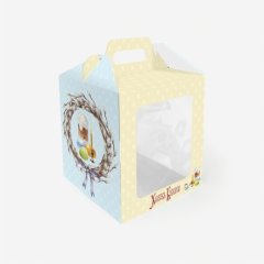 Коробка для кулича "Верба" 15х15х18 см КУ-00680, КУ-680