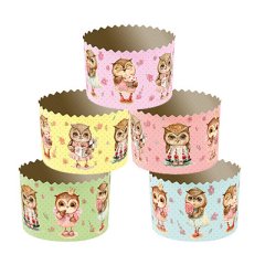 Форма для кулича "Совушки" D60 H45 10 шт pmk6045cSOV