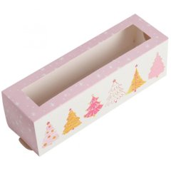 Коробка для макарон с окном "Милые ёлочки" 18х5,5х5,5 см 4342598