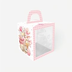 Коробка для кулича "Пасхальный букет" 15х15х18 см КУ-669     КУ-00669